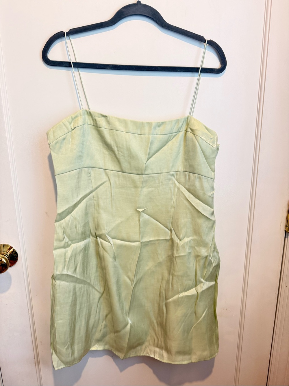 Princess Polly Light Lime Spaghetti Strap Mini Dress